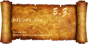 Bánfi Zia névjegykártya
